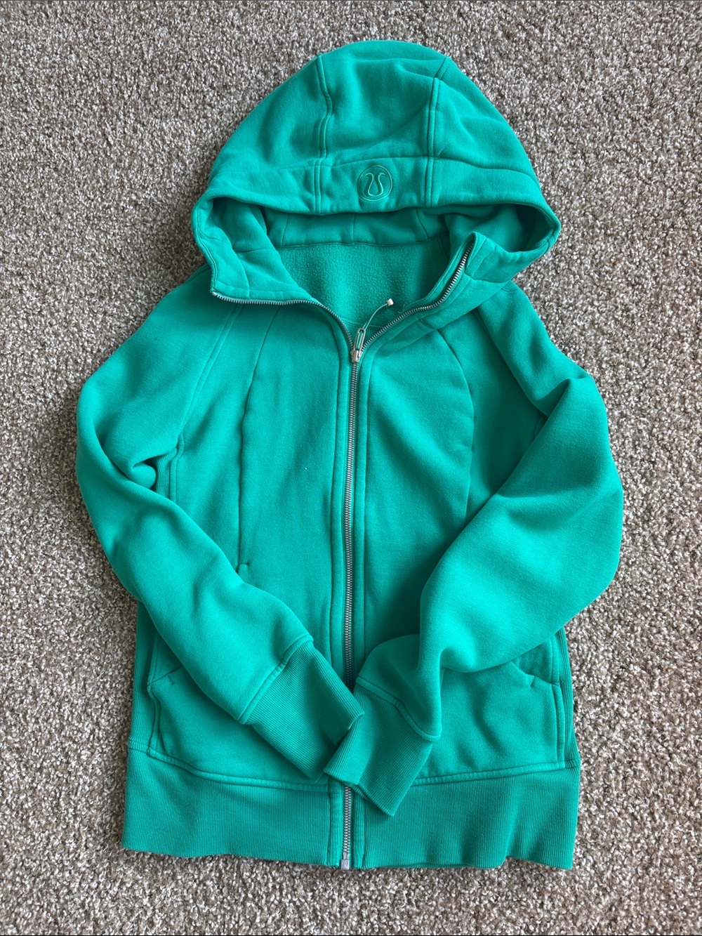 Lululemon Kelly Green Zip-Up Scuba Hoodie